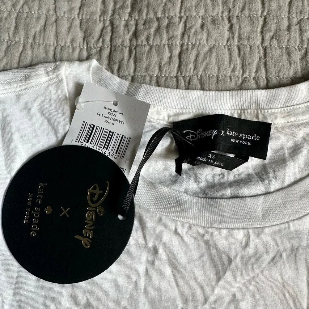 Kate Spade Muppets Taxi T Shirt Tee White XS Kermit Miss Piggy Fozzie Animal
